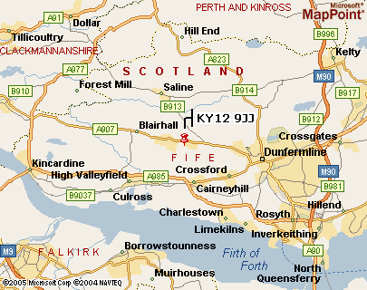 Map of Carneil Farm. carnock. Fife.